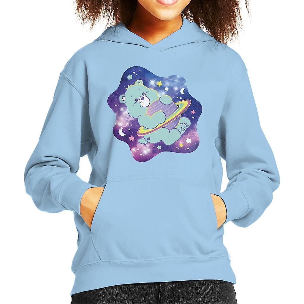 Care Bears Bedtime Bear Dreaming Of Space Kid's Hooded Sweatshirt Sky Blue X-Large (12-13 yrs)