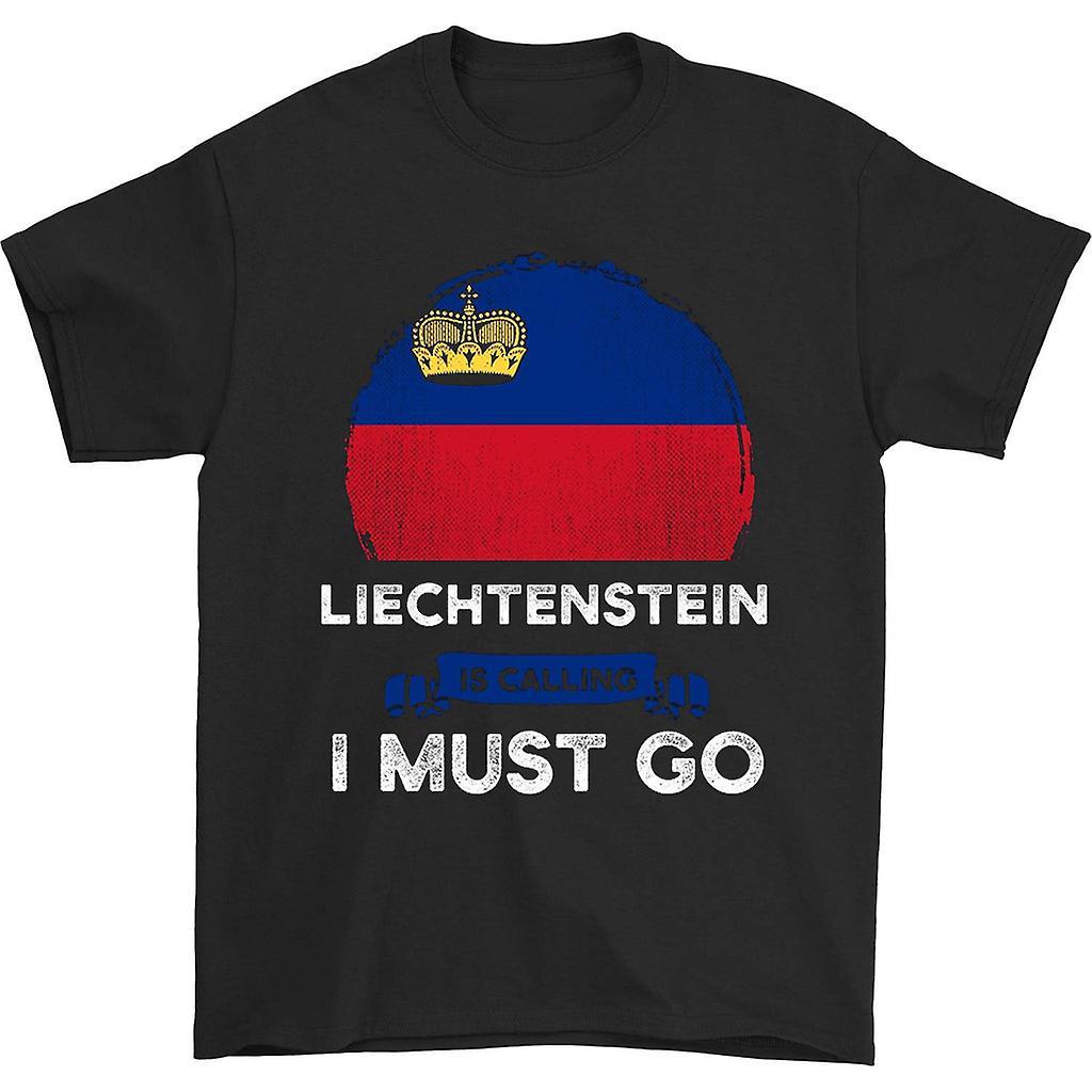 HISHARK Liechtenstein is calling i must go t-shirt black XL