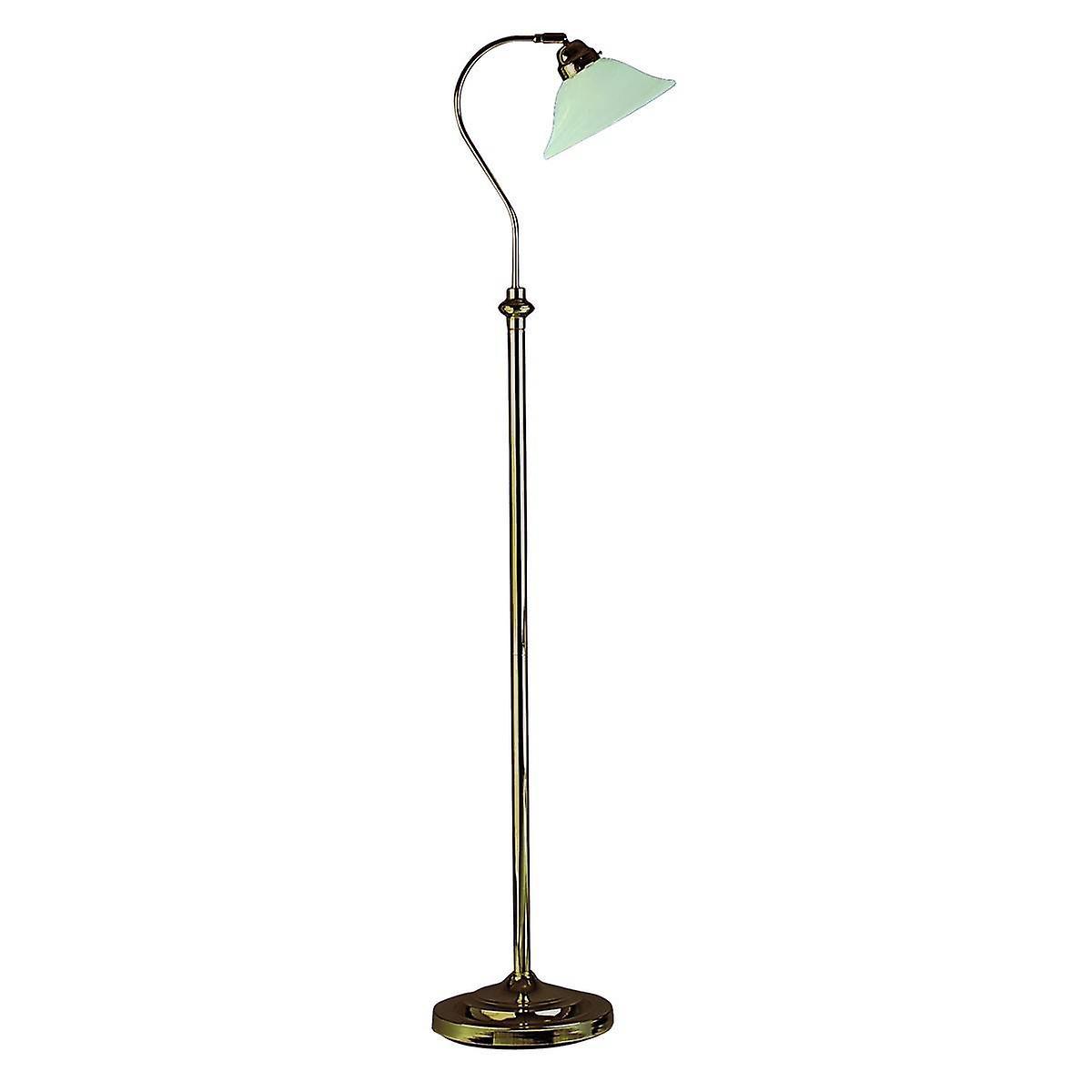 Searchlight Lighting Adjustable Floor Lamp Antique Brass with Marble Shade, E27