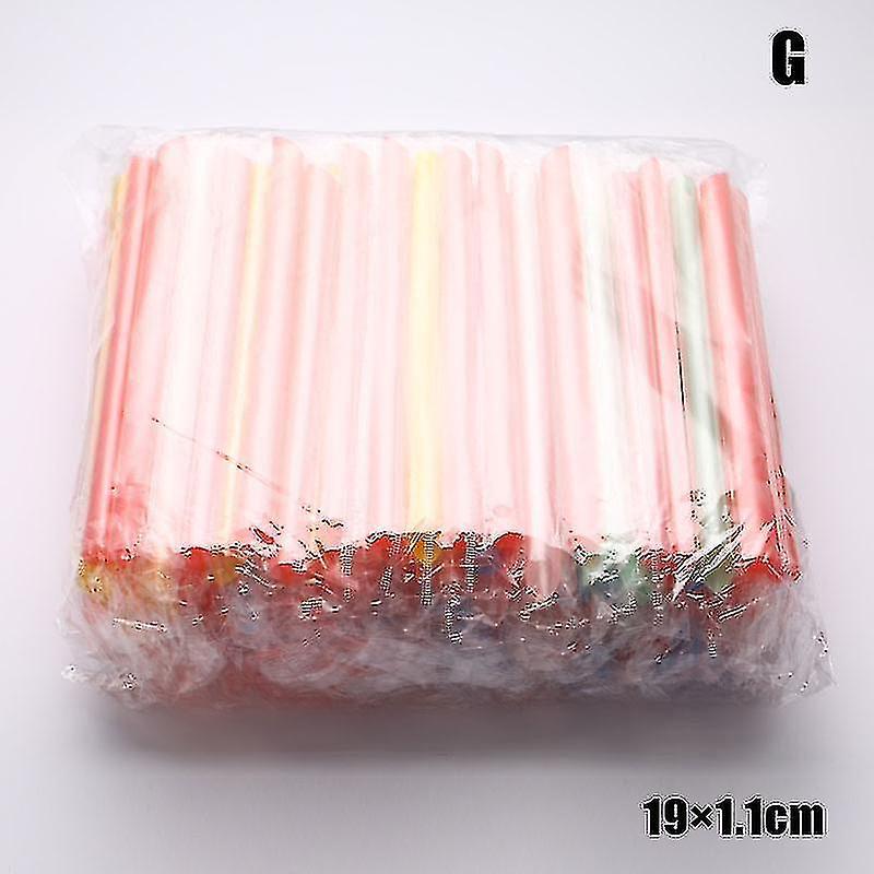 Yuntianzun 100pcs Plastic Straws Milkshake Wide Disposable Bubble Tea Drinking Straw Large Multi-color G