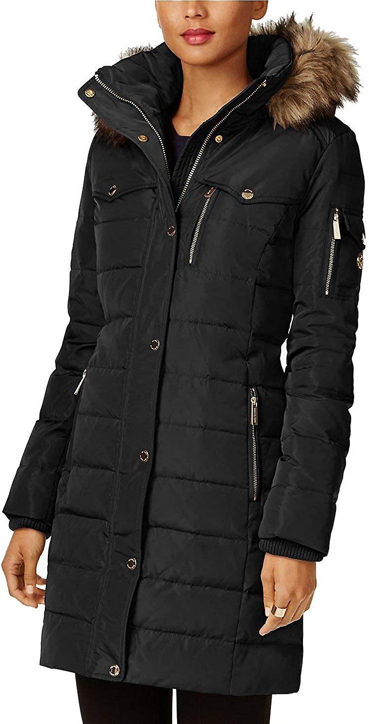 Michael kors faux fur trim down puffer coat-black M