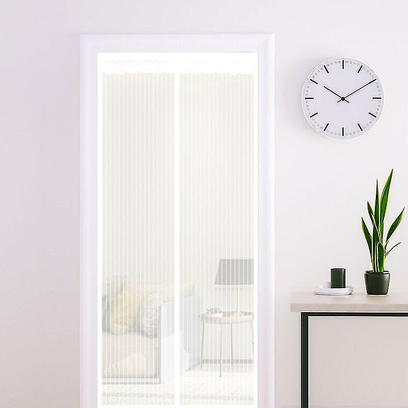 Zhenv Mosquito Net Door With Magnetic Closure, Anti Fly Door Curtain, Self Closing, Installation Kit, Adhesive Strip 120x220cm White