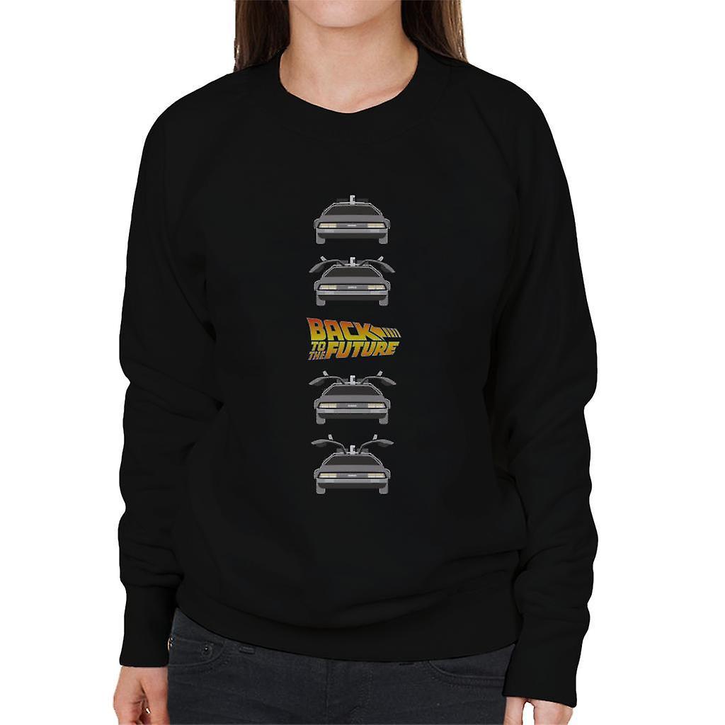 Back to the Future Delorean Doors Opening Women's Sweatshirt Black XX-Large