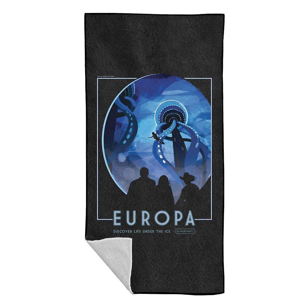 NASA Europa Interplanetary Travel Poster Beach Towel Black 70 x 140cm