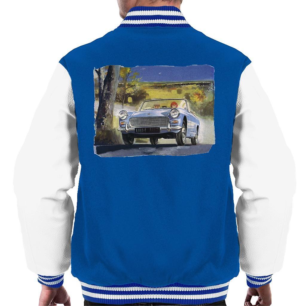 Austin Healey Countryside Background British Motor Heritage Men's Varsity Jacket Royal/White Medium