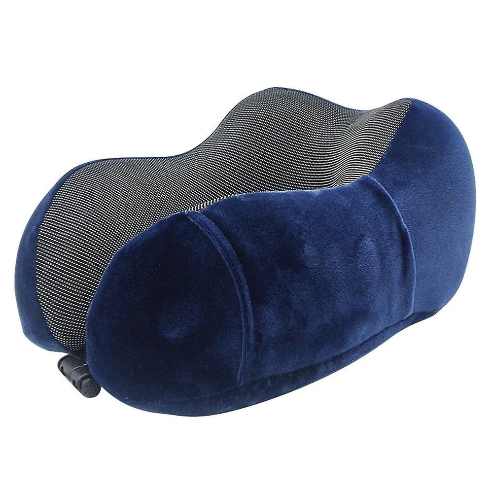 GreenZech U shaped memory foam neck soft travel pillow solid relieve pressure Navy