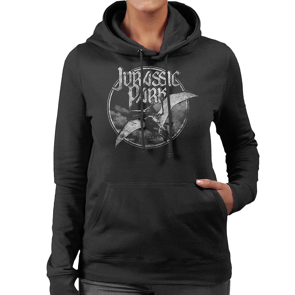 Jurassic Park Isla Nublar 1993 Pteranodon Women's Hooded Sweatshirt Black Large