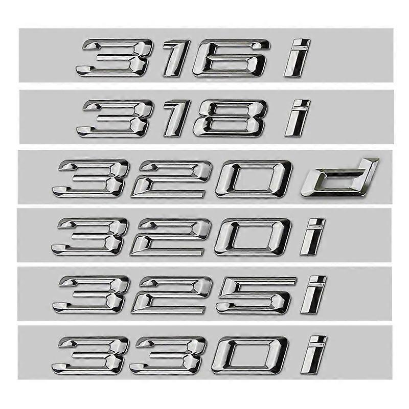 Hikig 3D Letters For Car Trunk BMW 316i 318i 318d 320i 320d 325i 330i 330d E46 E36 E90 E91 F30 Emblem Badge Logo Stickers Accessories Glossy Black ...