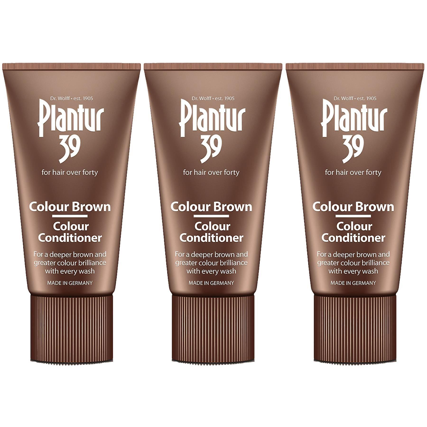 3 x Plantur Colour Conditioner Caffeine Complex Conceal Grey Hairs 150ml - Brown