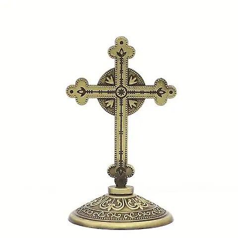 Cciyu Jesus Cross Home Decor Vintage Catholic Metal Christ Jesus Icon Decoration Orthodox Religious Church Utensils Christmas Gift army green CHINA