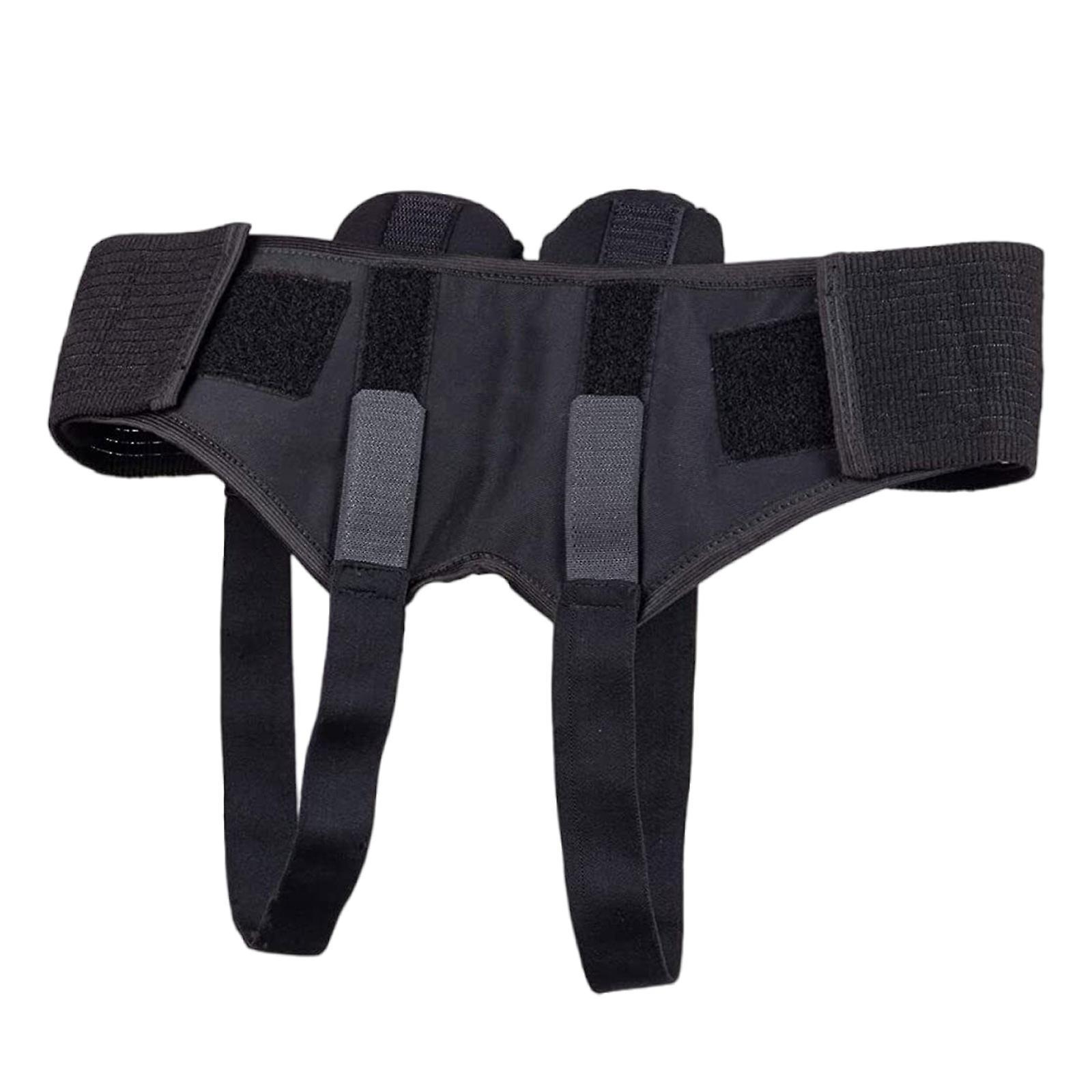 Niutu0 Inguinal Hernia Support Belt Double Groin Hernia Pain Relief Truss Brace For Men M