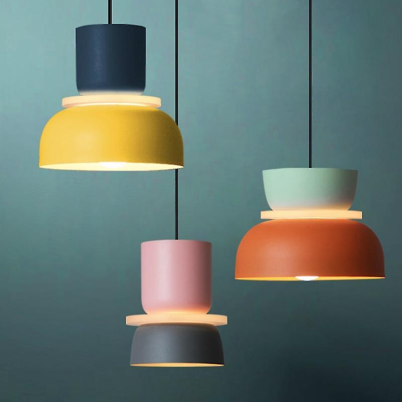 Jelivey New Modern Pendant Light Lamp Led Nordic Hanging Suspension Bedside Living Bedroom Study Bar Dining Room Lighting Macaron Decor UP light bl...