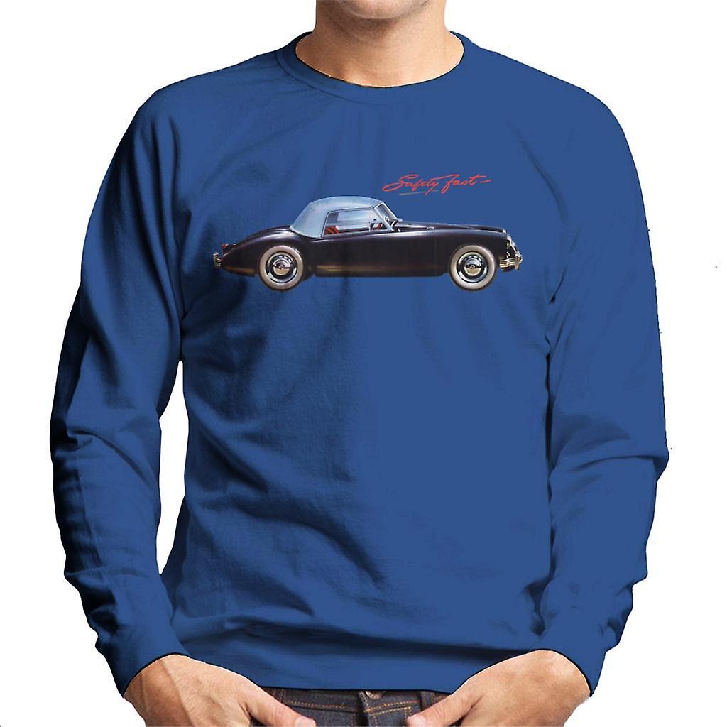 MG Safety Fast British Motor Heritage Men's Sweatshirt Royal Blue Small