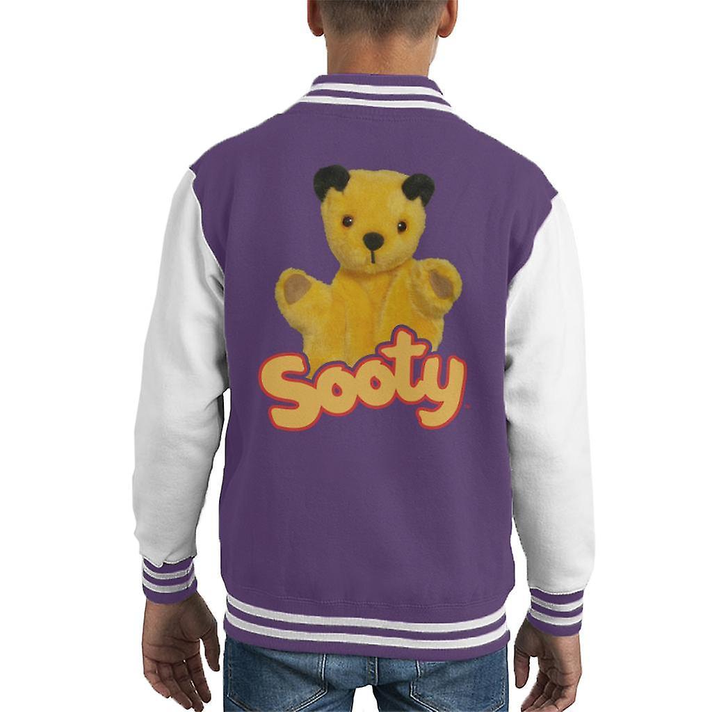 Sooty Wave Logo Kid's Varsity Jacket Purple/White Small (5-6 yrs)