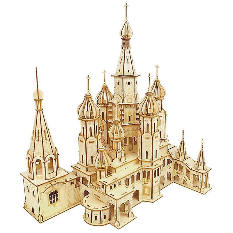 Wisetony Develop kids intelligence Wooden 3D Puzzle 569 pieces - Saint Basil's Cathedral,