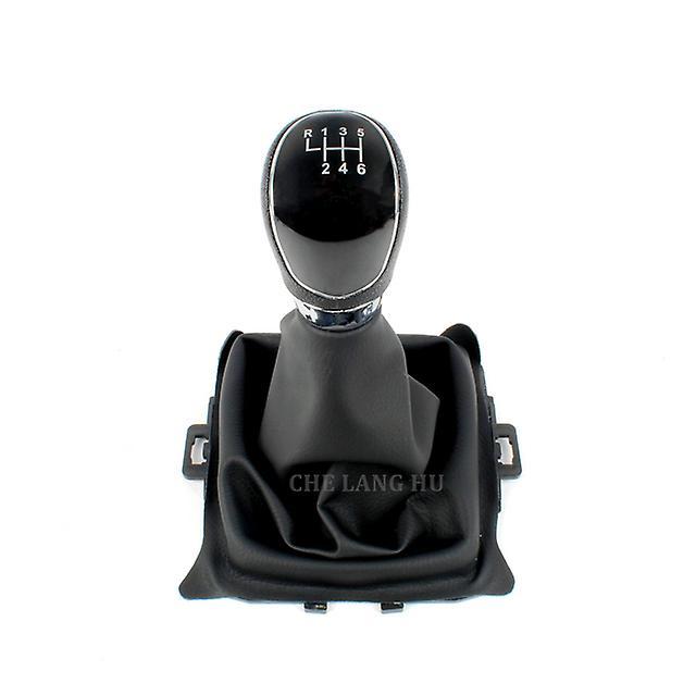 Car In Gear For Ford Fiesta 2008 2009 2010 2011 2012 Car-styling Silver Black Gear Shift Knob 5 Gear 6 Speed Manual Gear Shift Knob Boot 6 speed Kn...