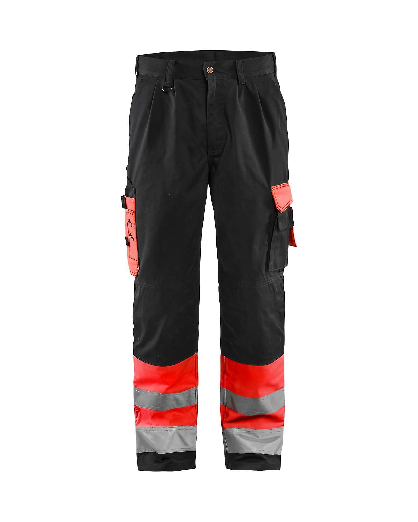 Blaklader 1584 hi-vis work trousers - mens (15841860) - (colours 1 of 2) Red/black