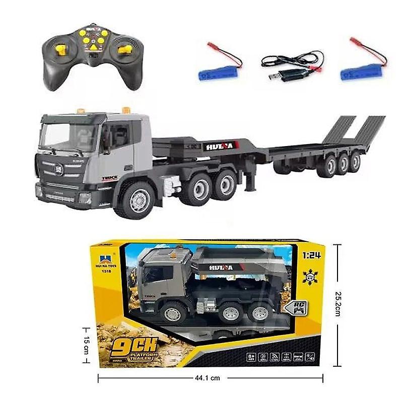 Toys 2023 New 1:24 Huina 2.4ghz Remote Control Trailer Truck Toy Model With Sound And Lights Car Transport Engineering Vehicles Remote Control Cars...