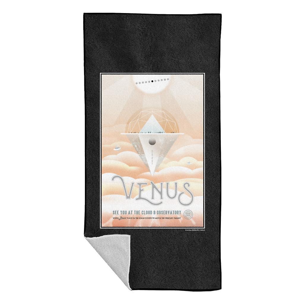 NASA Venus Cloud 9 Interplanetary Travel Poster Beach Towel Black 70 x 140cm