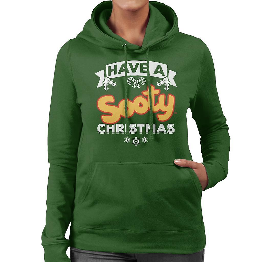 Sooty Christmas Have A Sooty Christmas Women's Hooded Sweatshirt Bottle Green Large