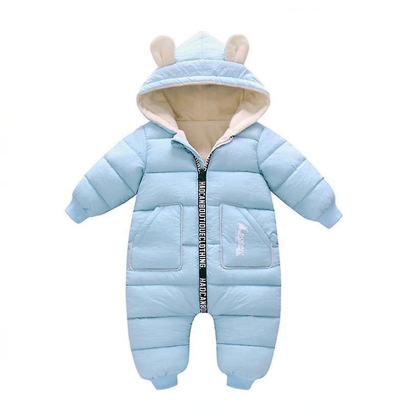 Slowmoose Winter Warm, Thick Romper-hooded Snowsuit Sky Blue 24M