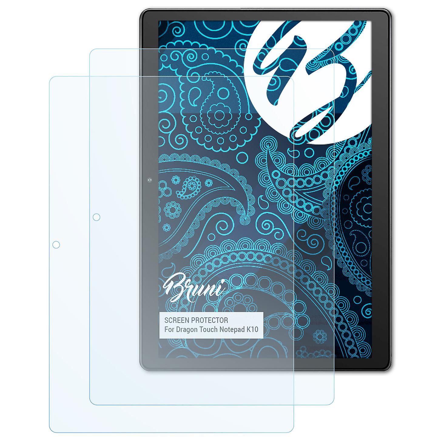 Bruni 2x protective film compatible with Dragon Touch Notepad K10 film clear