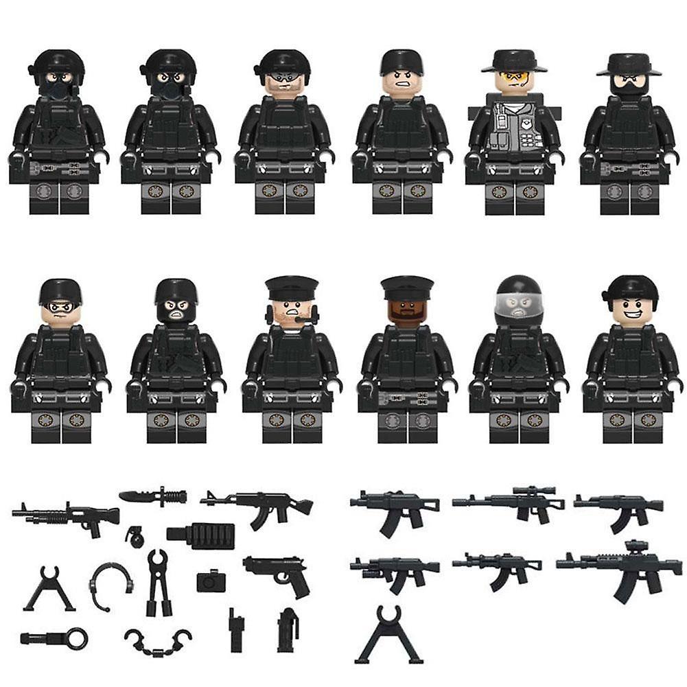 Slowmoose Special Forces Soldier, With Weapons Building Blocks Toy 12 Soldiers