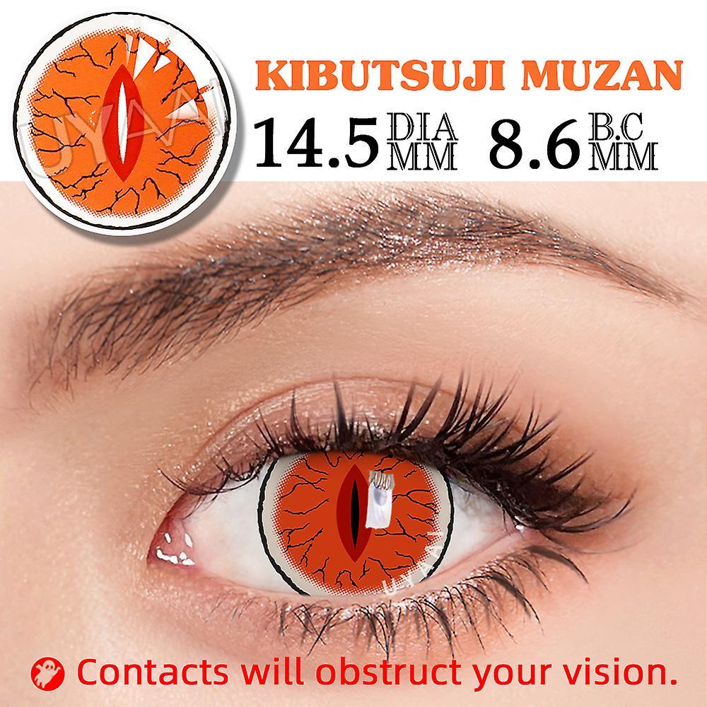 Visgaler Contact Lenses For Eyes Anime Pupils 1 Pair Eye Color Contacts For Halloween Demon Slayer 14.5mm Cosplay Lens Muzan