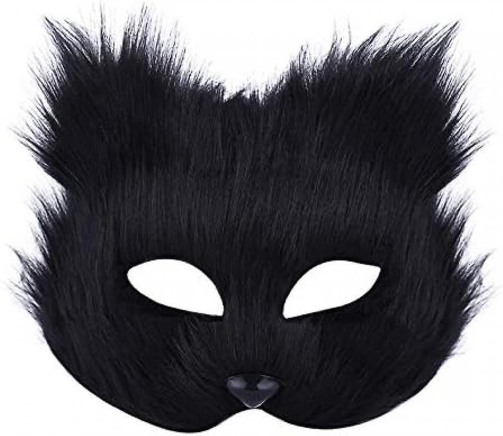 JUSCH Mask Halloween Fox Mask Cosplay Costume Half Face Animal Furry Party Christmas Eye Cat Masks Easter Half-Face Masks