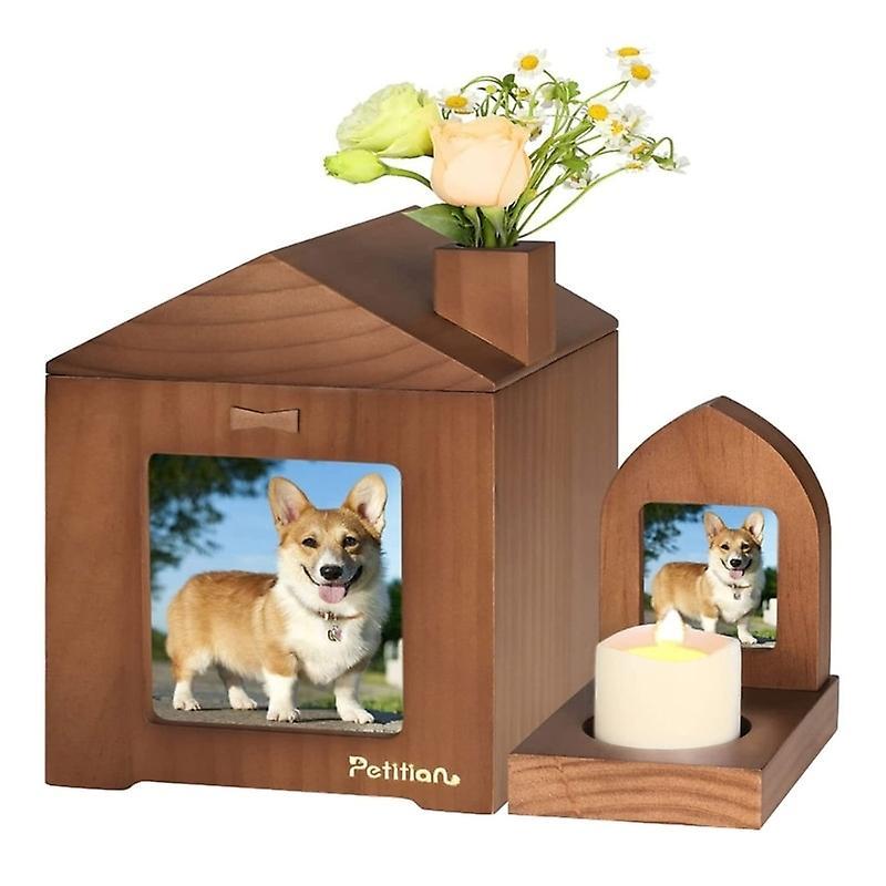 Pet Memorial Pet Urn With Picture Frame Candle Holder Remembrance- Sympathy Dog Or Cat Passed Away Photo Commemorate Ornaments