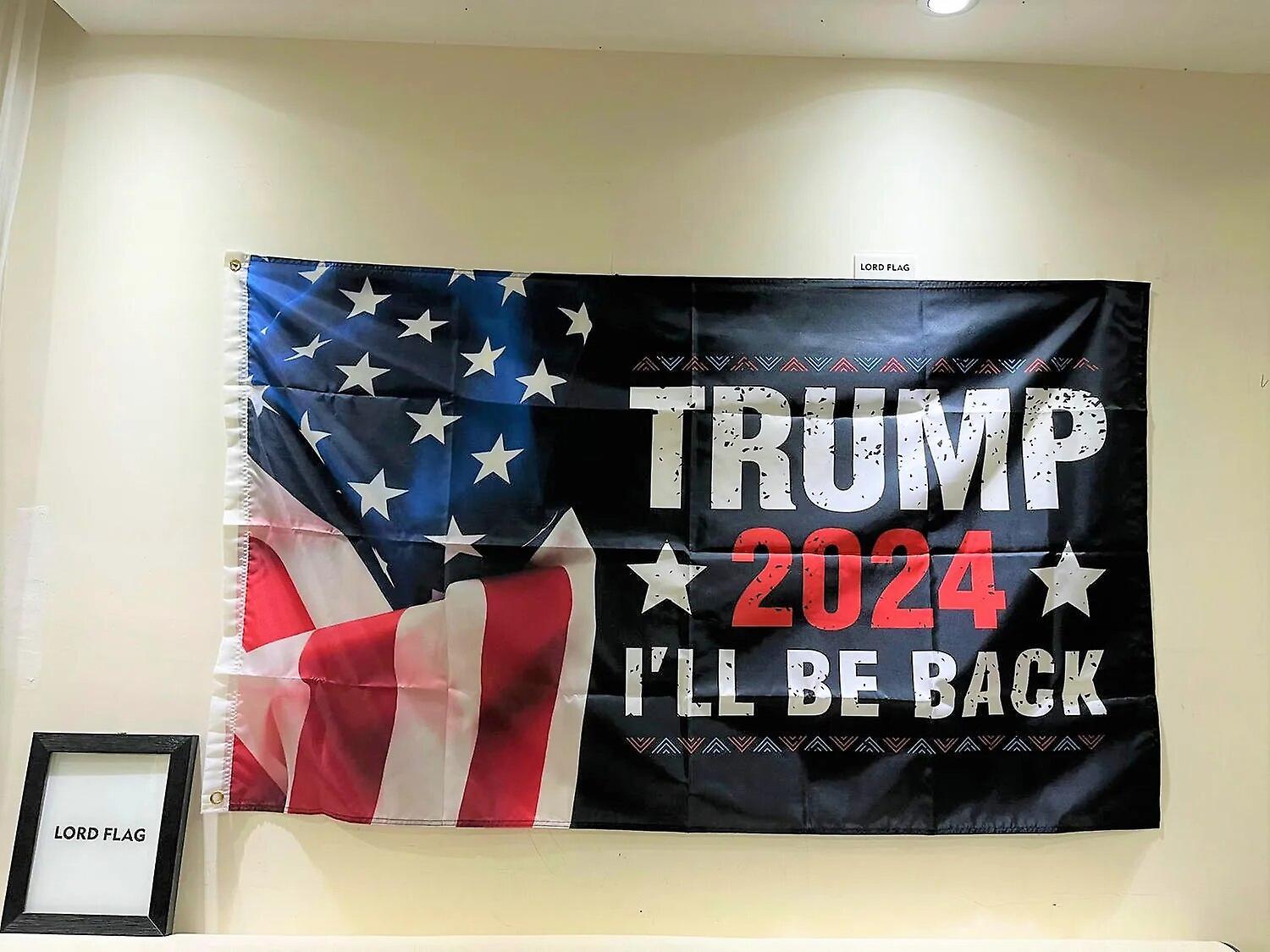 Scitoo 150x90cm Trump 2024 Flag Polyester Printed Trump Flag Keep America Great I will be back flag C 90 x 150cm