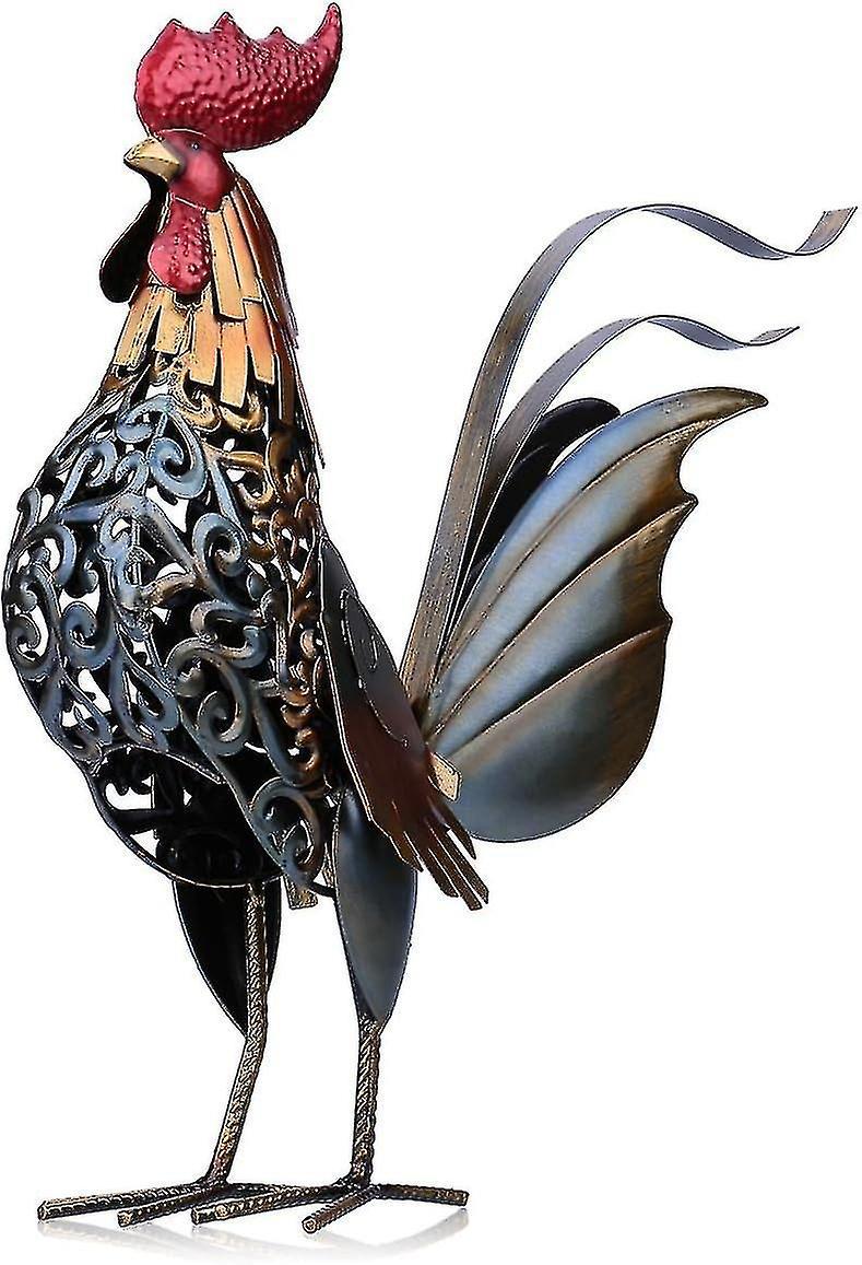 Shznv Rooster Sculpture In Carved Metal Home Artwork Of Furnishing Articles [xc]