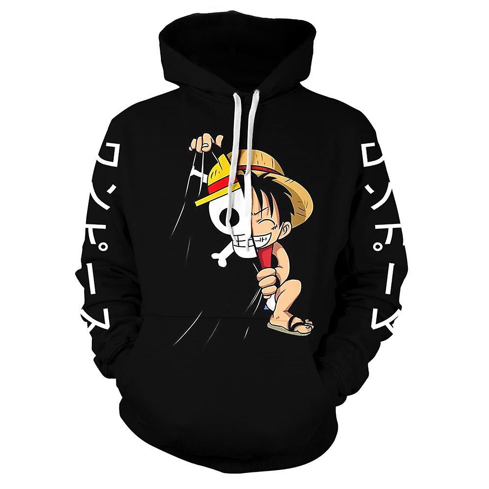 Waytogo One Piece Anime Hoodies Adults 3d Printed Novelty Hooded Sweatshirt Unisex Cosplay Pullover Tops Fans Gift S