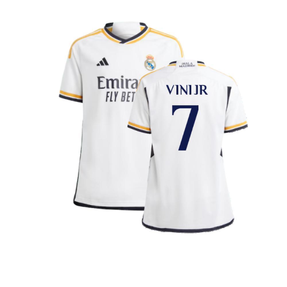 Adidas 2023-2024 Real Madrid Home Shirt (Kids) (Vini Jr 7) White LB