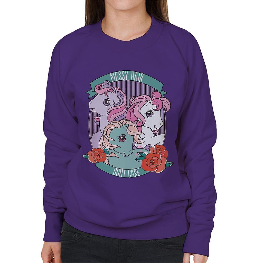 My Little Pony Messy Hair Dont Care Women's Sweatshirt Purple X-Large