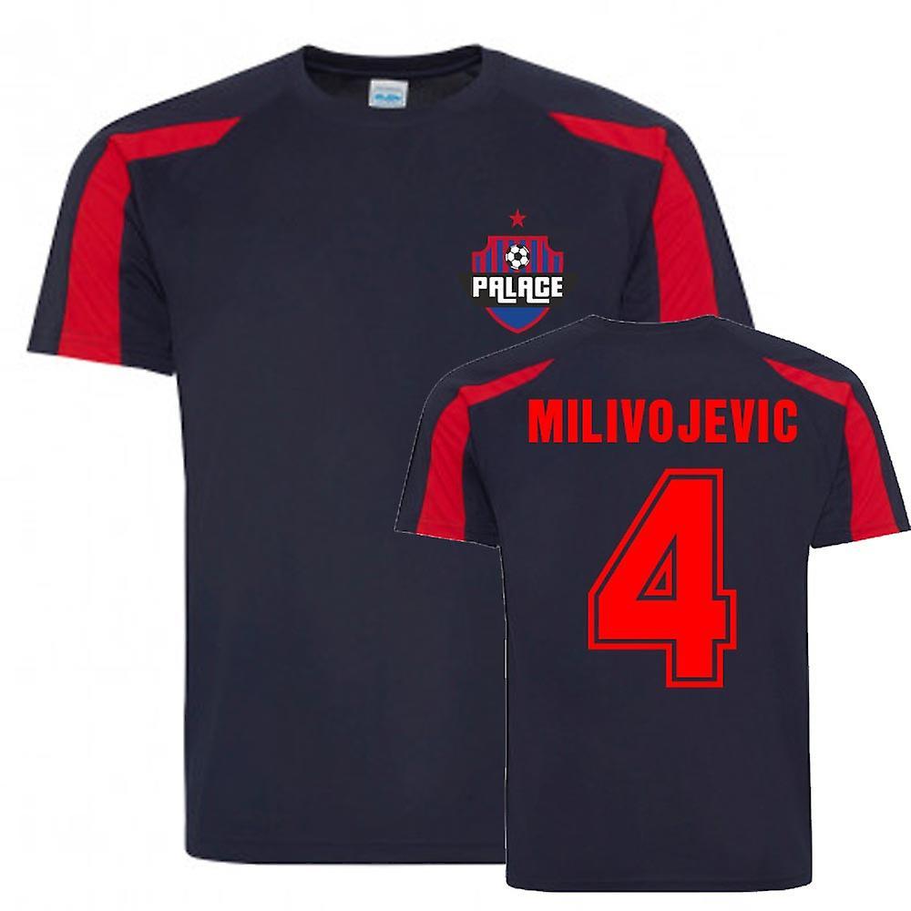 UKSoccerShop Luka Milivojevic Crystal Palace Sports Training Jersey (Navy-Red) Large (42-44 inch)