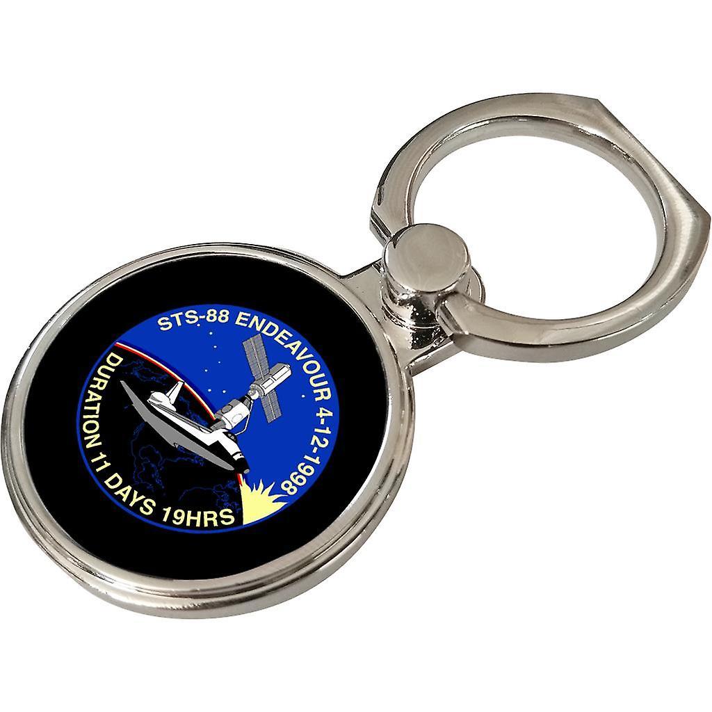 NASA STS 88 Endeavour Badge Phone Ring Black 3.5cm x 4.5cm