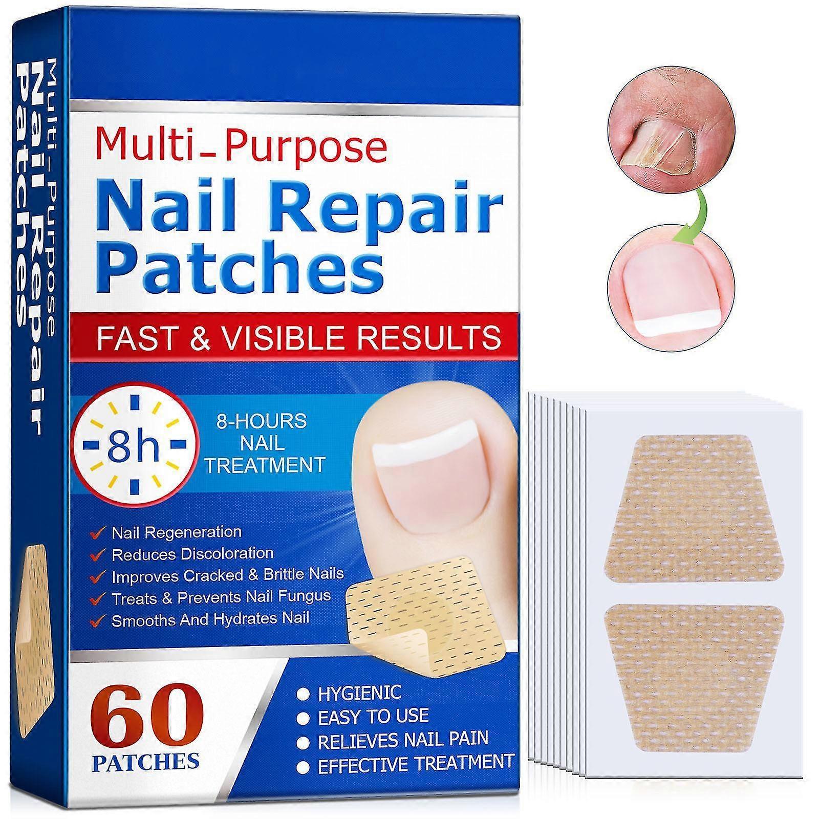 Unbrand Nail Repair Patch, Fungal Nail Treatment, 124 Cracked Nail Repair, Waterproof and Breathable Foot Care Plasters 60PCS-1BOX