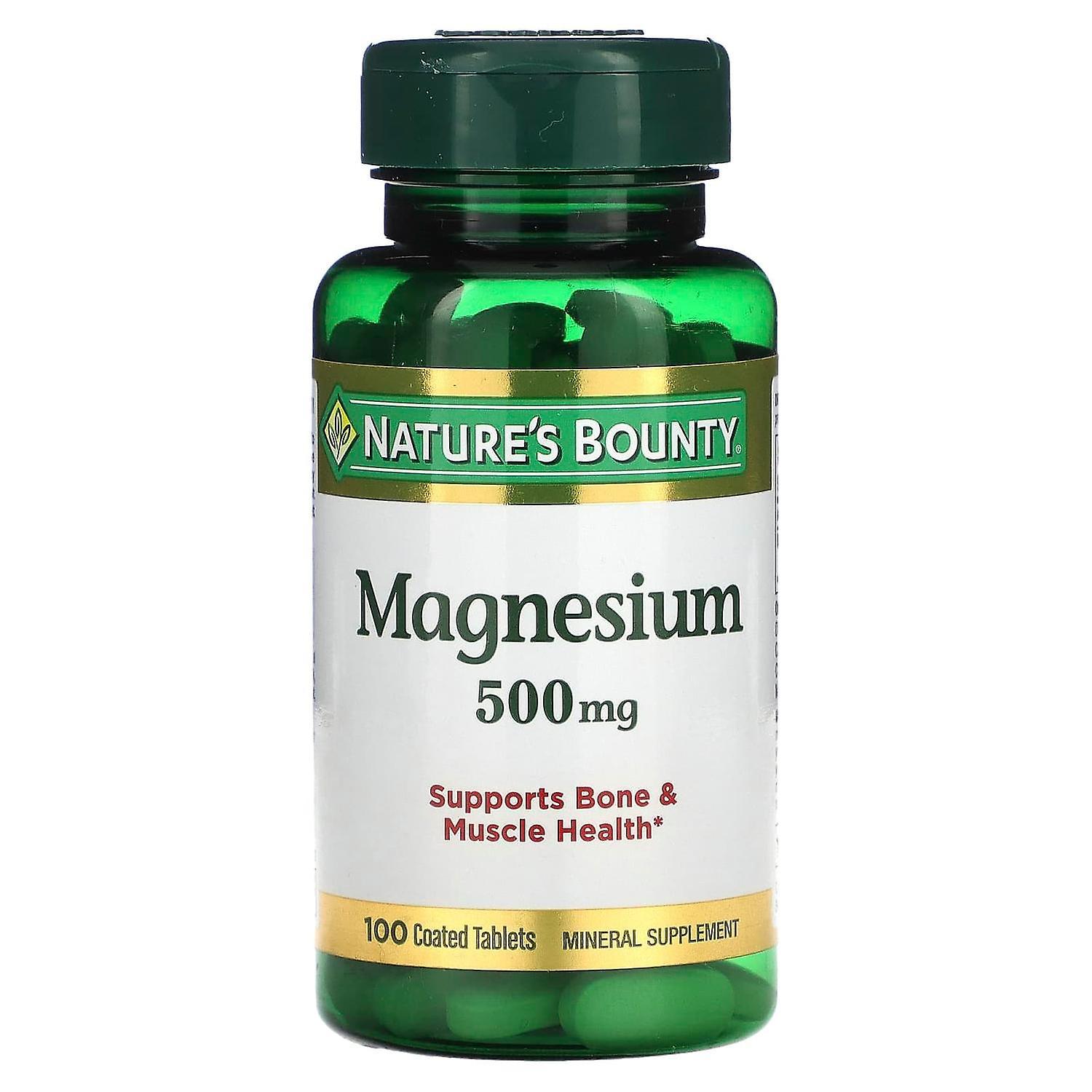 Natures Bounty Nature's Bounty, Magnesium, 500 mg, 100 Coated Tablets