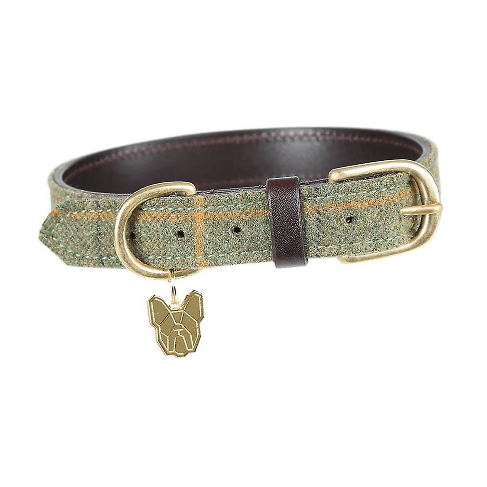 Shires Digby & Fox Tweed Dog Collar - Red/yellow/blue Check Xxs