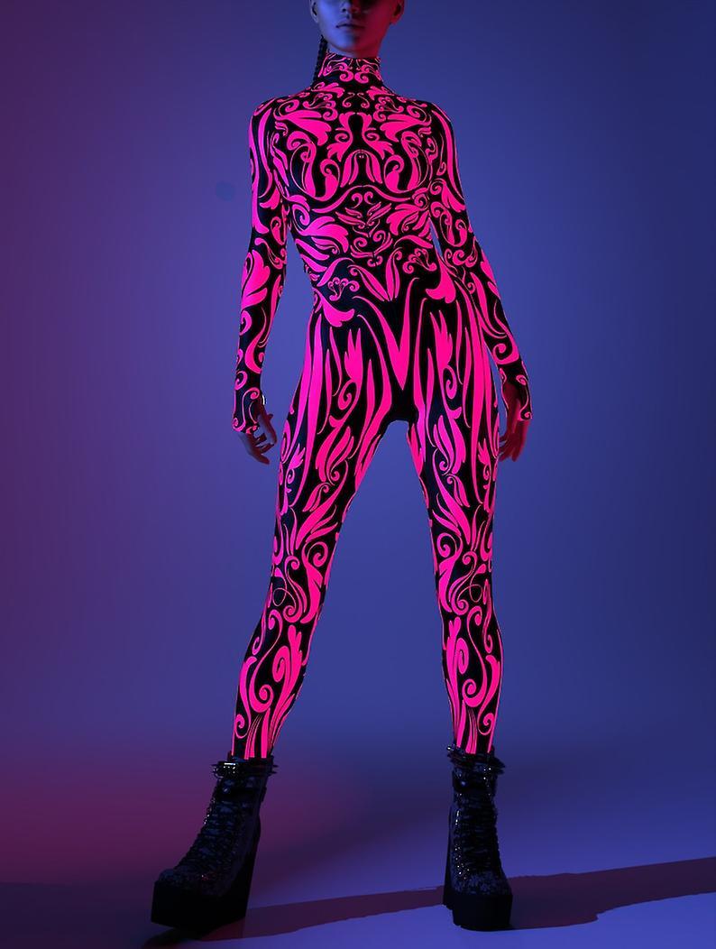 Get It Neon Costume, UV Light Set Costume, Festival Costume, UV Light Set Costume, Rave Dancer Costume, Psychedelic Costume, Burning Man Clothing b...