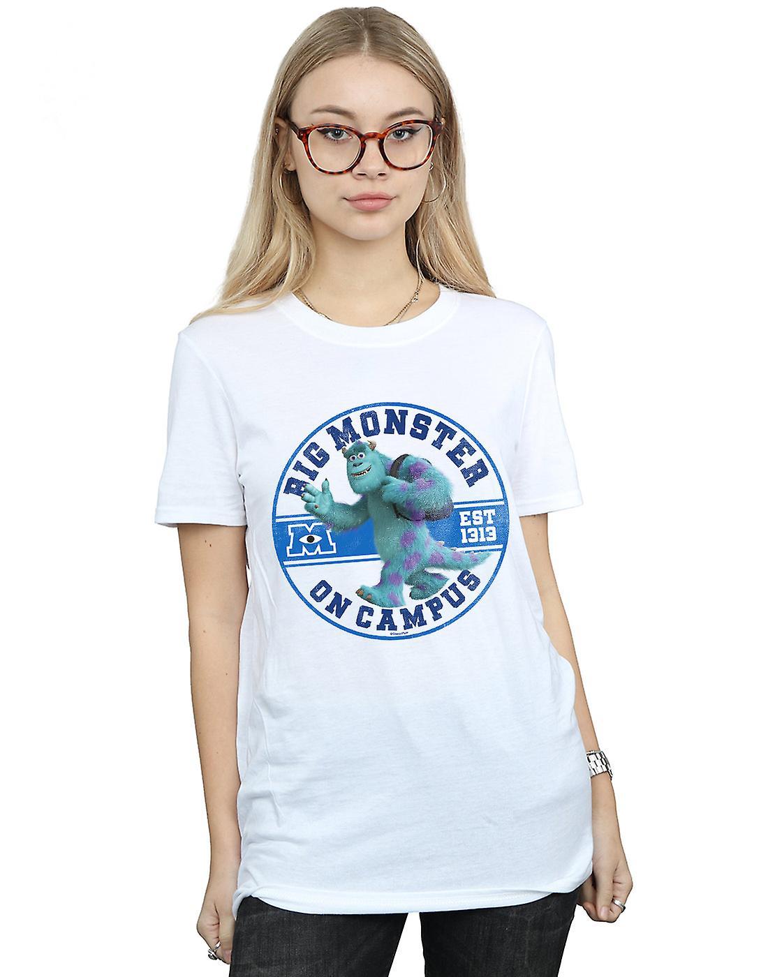 Absolute Cult Disney Women's Monsters University Monster On Campus Boyfriend Fit T-Shirt White XXXXX-Large