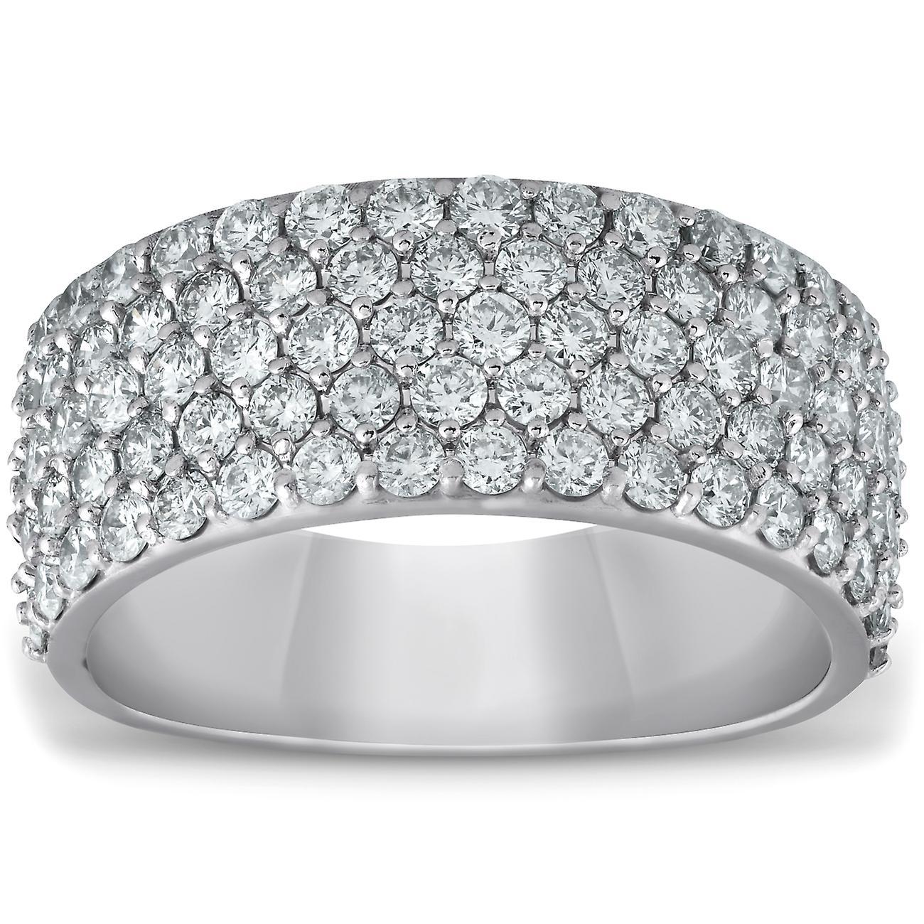 Pompeii3 2 3/4 ct Pave Diamond Wide Wedding Ring Womens Anniversary Ring 14k White Gold 5.5