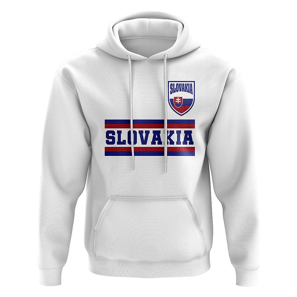 UKSoccerShop Slovakia Core Football Country Hoody (White) Medium (38-40 inch)