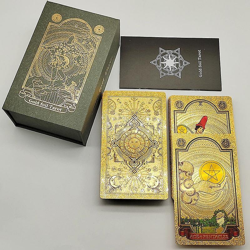 Tarot Cards New Plastic Rider Hot Stamping Gold Foil Tarot Exquisite Board Game Divination Cards For Collection