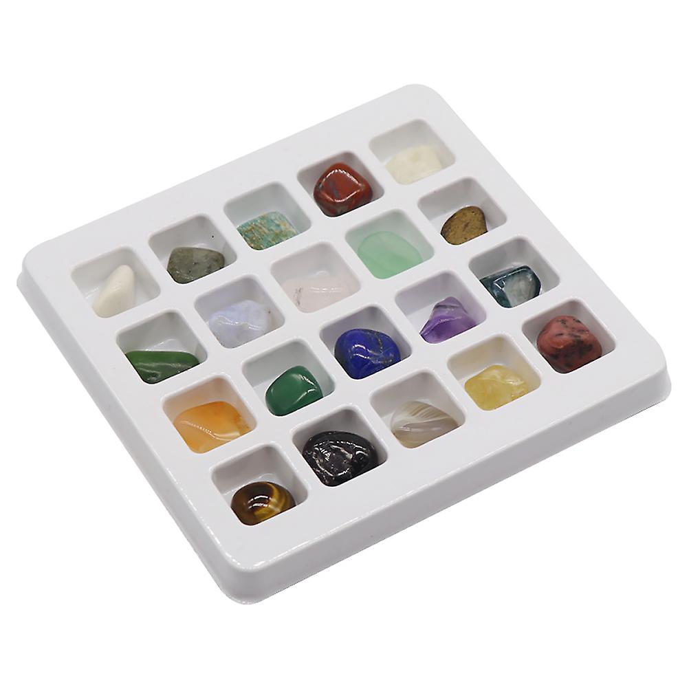 Tinksky Bulk Toys Kids Crystal Set Mineral Stone Specimens Crystal Collection Box Natural Stone Collection Colorful 13X12cm