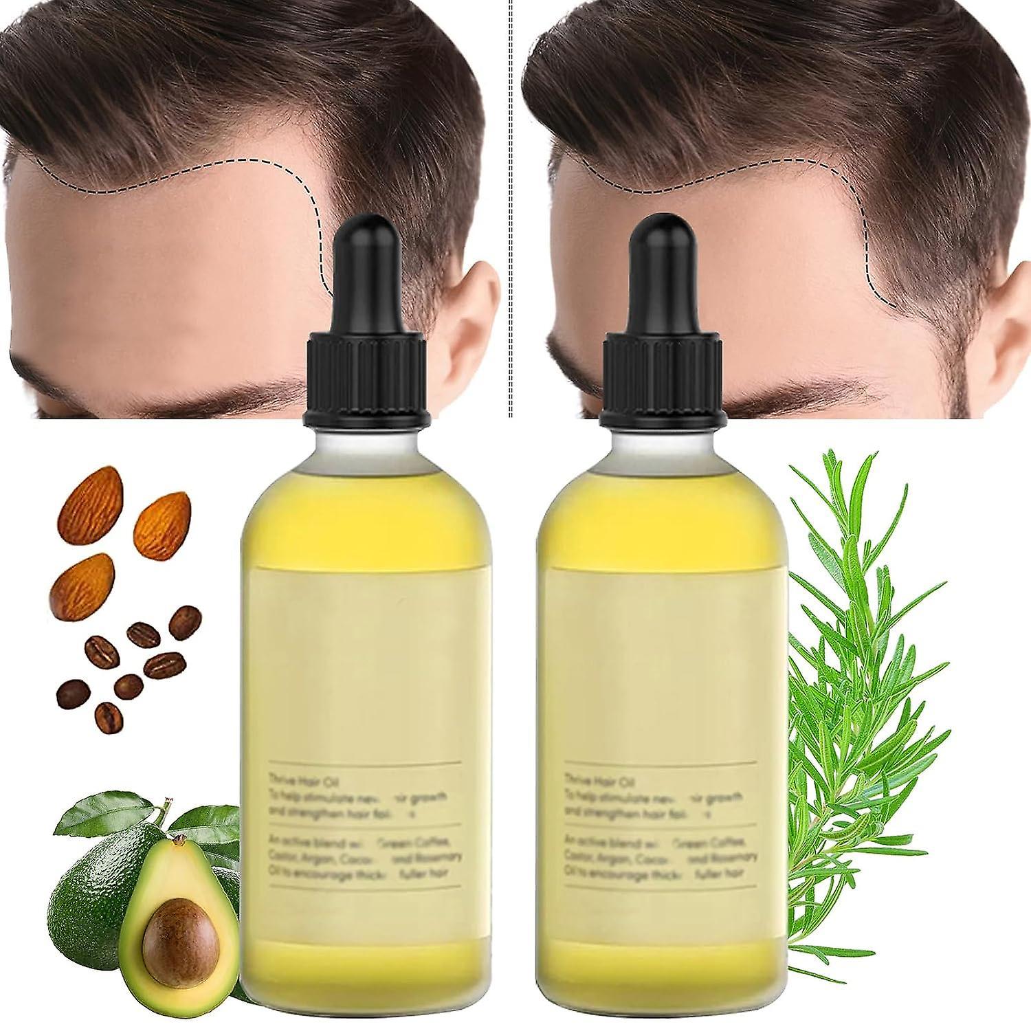 Frusde Veganic Natural Hair Growth Oil, Hair Growth Oil For Dry Damaged Hair, Natural Hair Growth Oil, Rosemary Oil For Thin Hair 2pcs