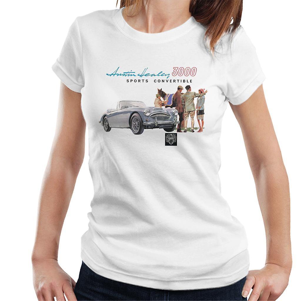 Austin Healey 3000 Sports Convertible British Motor Heritage Women's T-Shirt White Small