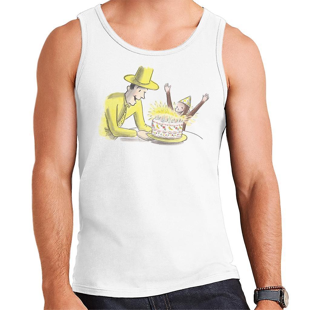 Curious George Birthday Cake Men's Vest White Medium