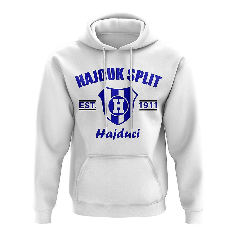 UKSoccerShop Hadjuk Split Established Football Hoody (White) LB (9-11 Years)